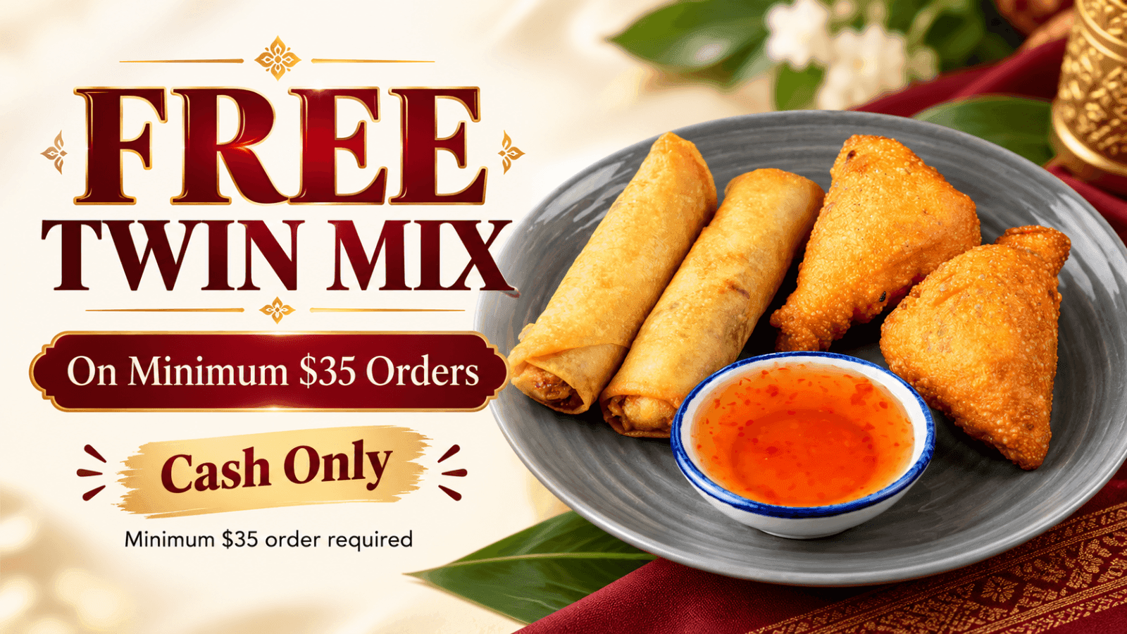 Free Twin Mix for Orders Over $35 Cash Only